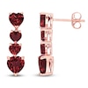 Thumbnail Image 1 of Heart-Shaped Garnet Drop Earrings 10K Rose Gold
