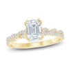 Thumbnail Image 1 of Brilliant Moments Certified Emerald-Cut Diamond Hidden Halo Twist Shank Engagement Ring 1-1/4 ct tw 14K Yellow Gold