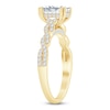 Thumbnail Image 2 of Brilliant Moments Certified Emerald-Cut Diamond Hidden Halo Twist Shank Engagement Ring 1-1/4 ct tw 14K Yellow Gold