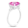 Thumbnail Image 2 of Cushion-Cut Pink Lab-Created Sapphire Ring Sterling Silver