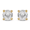 Thumbnail Image 3 of Men's White Lab-Created Sapphire 5mm Solitaire Stud Earrings 10K Yellow Gold