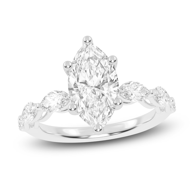 Main Image 1 of Marquise-Cut Lab-Grown Diamond Engagement Ring 2 ct tw 14K White Gold