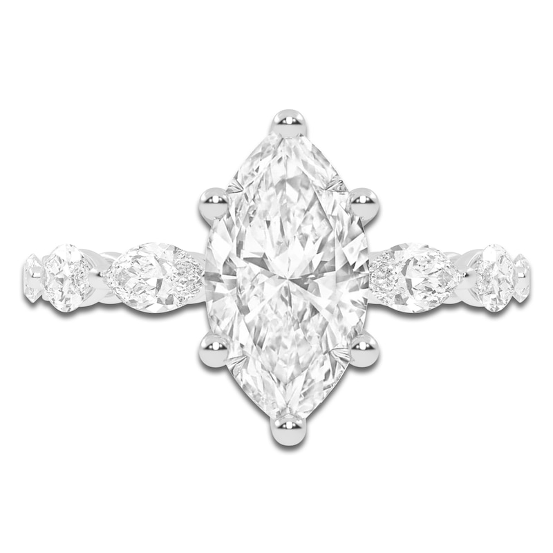 Main Image 3 of Marquise-Cut Lab-Grown Diamond Engagement Ring 2 ct tw 14K White Gold