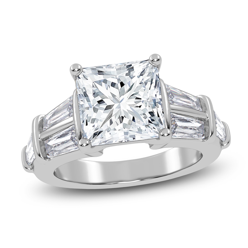 Main Image 1 of Princess-Cut Lab-Grown Diamond Engagement Ring 4-1/2 ct tw 14K White Gold