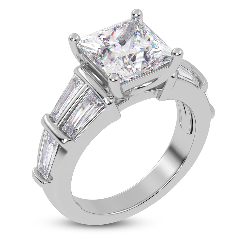 Main Image 2 of Princess-Cut Lab-Grown Diamond Engagement Ring 4-1/2 ct tw 14K White Gold