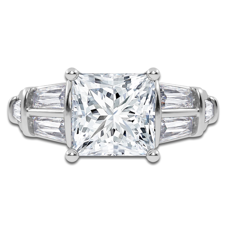 Main Image 3 of Princess-Cut Lab-Grown Diamond Engagement Ring 4-1/2 ct tw 14K White Gold