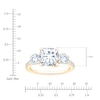 Thumbnail Image 4 of Cushion & Round-Cut Lab-Grown Diamond Three-Stone Engagement Ring 3 ct tw 14K Yellow Gold