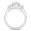 Thumbnail Image 2 of Radiant & Round-Cut Lab-Grown Diamond Three-Stone Engagement Ring 3 ct tw 14K White Gold