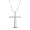 Thumbnail Image 1 of Diamond Solitaire Cross Necklace 1/20 ct tw Sterling Silver 18" (I2/I)
