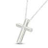 Thumbnail Image 2 of Diamond Solitaire Cross Necklace 1/20 ct tw Sterling Silver 18" (I2/I)