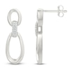 Thumbnail Image 1 of Diamond Oval Drop Earrings 1/15 ct tw Sterling Silver