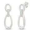 Thumbnail Image 2 of Diamond Oval Drop Earrings 1/15 ct tw Sterling Silver