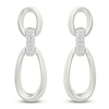 Thumbnail Image 3 of Diamond Oval Drop Earrings 1/15 ct tw Sterling Silver