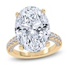 Thumbnail Image 1 of Oval-Cut Lab-Grown Diamond Engagement Ring 10-3/4 ct tw 14K Yellow Gold