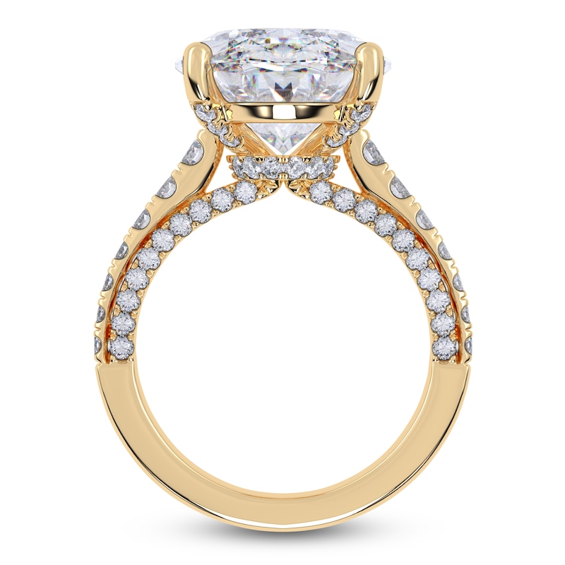 Main Image 4 of Oval-Cut Lab-Grown Diamond Engagement Ring 10-3/4 ct tw 14K Yellow Gold