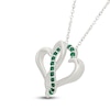 Thumbnail Image 2 of Lab-Created Emerald Intertwining Hearts Necklace Sterling Silver 18"