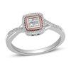 Thumbnail Image 1 of Diamond Ring 1/5 ct tw Princess/Round Sterling Silver/10K Rose Gold