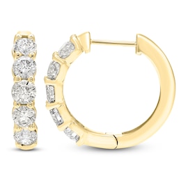 Jared Signature Diamond Five-Stone Hoop Earrings 2-1/2 ct tw 14K Yellow Gold