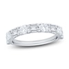 Thumbnail Image 1 of Round & Emerald-Cut Lab-Grown Diamond Alternating Anniversary Ring 2-1/8 ct tw 14K White Gold