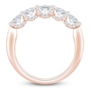 Thumbnail Image 2 of Certified Princess & Round-Cut Diamond Scalloped Edge Anniversary Ring 1-1/2 ct tw 14K Rose Gold