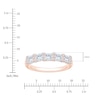 Thumbnail Image 4 of Certified Princess & Round-Cut Diamond Scalloped Edge Anniversary Ring 1-1/2 ct tw 14K Rose Gold