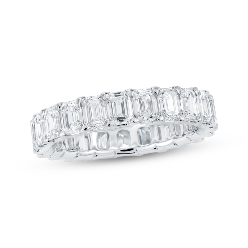 Main Image 1 of Emerald-Cut Lab-Grown Diamond Eternity Band 3-5/8 to 4-5/8 ct tw Platinum