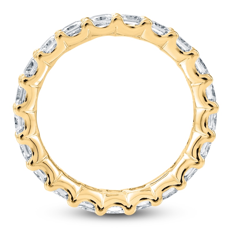 Main Image 2 of Certified Princess-Cut Diamond Eternity Band 3-3/8 to 4-1/3 ct tw 14K Yellow Gold
