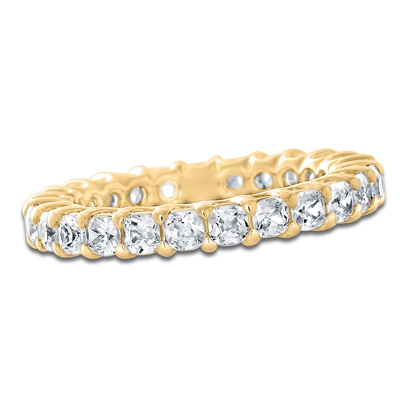 Main Image 1 of Certified Cushion-Cut Diamond Eternity Band 1-5/8 to 2 ct tw 14K Yellow Gold