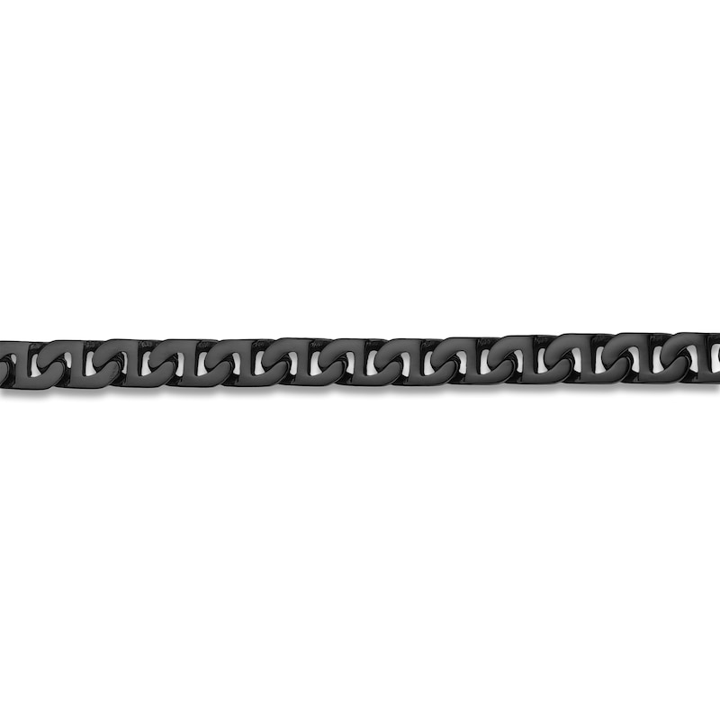 Main Image 2 of Mariner Chain Necklace Black Ion-Plated Solid Stainless Steel 24"