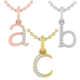 Diamond Accent Mini Initial Necklace (1 Initial)