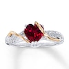Lab-Created Ruby Ring Diamond Accents Sterling Silver/14K Gold