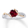 Thumbnail Image 1 of Lab-Created Ruby Ring Diamond Accents Sterling Silver/14K Yellow Gold