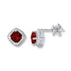 Thumbnail Image 1 of Lab-Created Rubies Diamond Accents Sterling Silver Earrings