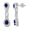 Thumbnail Image 0 of Lab-Created Sapphires Diamond Accents Sterling Silver Earrings