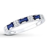 Thumbnail Image 1 of Natural Sapphire Ring 1/15 ct tw Diamonds 10K White Gold 3.5mm