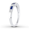 Thumbnail Image 1 of Natural Sapphire Ring 1/15 ct tw Diamonds 10K White Gold 3.5mm