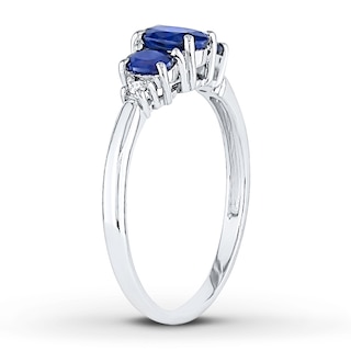 Natural Sapphire Ring Diamond Accents 10K White Gold | Jared