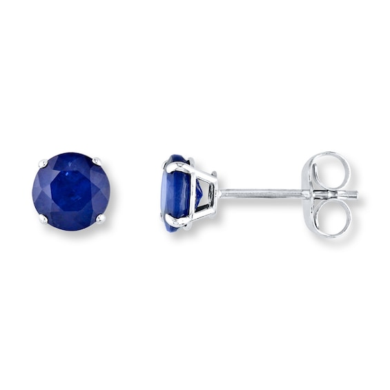 Jared The Galleria Of Jewelry Natural Sapphire Earrings 14K White Gold