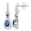 Thumbnail Image 0 of Natural Sapphire Earrings 1/6 ct tw Diamonds 10K White Gold