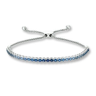 Le Vian Sapphire Denim Ombre Bolo Bracelet with Diamonds 14K Vanilla Gold
