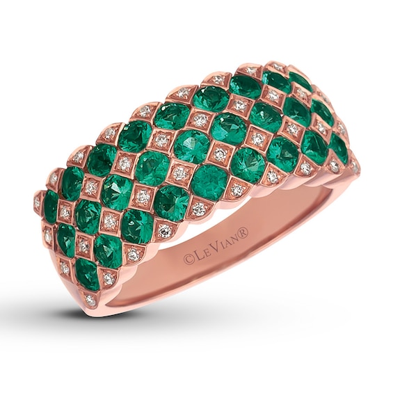 UPC 191247003425 product image for Le Vian Natural Emerald Ring 1/10 carat tw Diamonds 14K Gold | upcitemdb.com