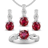 Thumbnail Image 1 of Lab-Created Ruby/Sapphire Ring/Earring/Necklace Set Round Sterling Silver