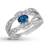 Thumbnail Image 0 of Le Vian Natural Blue Sapphire Ring 1/2 ct tw Diamonds 14K Vanilla Gold