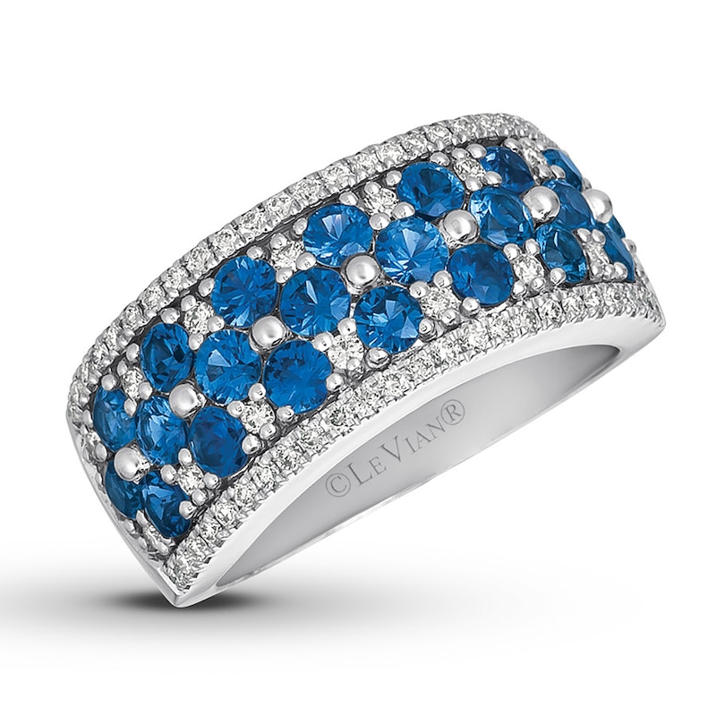 Main Image 1 of Le Vian Natural Sapphire Band 3/8 ct tw Diamonds 14K Vanilla Gold