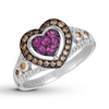 Thumbnail Image 1 of Le Vian Natural Pink Sapphire Ring 1/3 ct tw Diamonds 14K Vanilla Gold