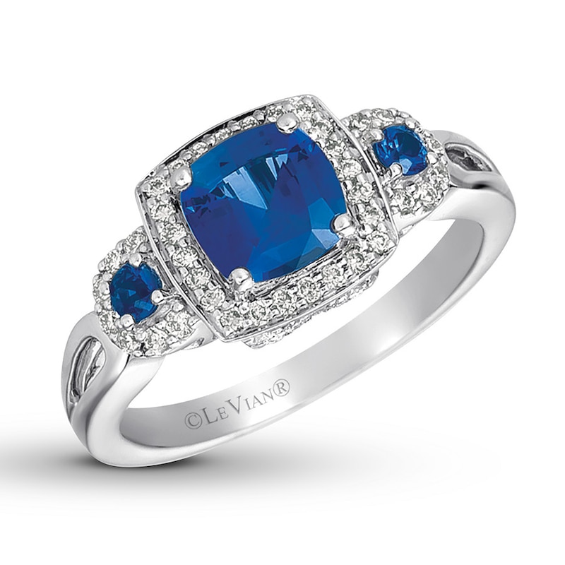 Le Vian Sapphire Ring 1/4 ct tw Diamonds 14K Vanilla Gold