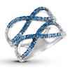 Thumbnail Image 0 of Le Vian Denim Ombre Ring White Sapphires 14K Vanilla Gold