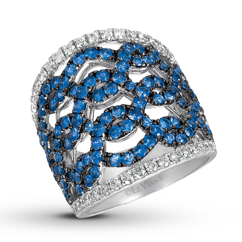 Main Image 1 of Le Vian Natural Sapphire Ring 5/8 ct tw Diamonds 14K Vanilla Gold