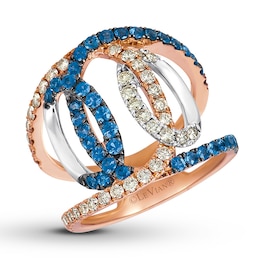 Le Vian Natural Sapphire Ring 3/4 ct tw Diamonds 14K Two-Tone Gold