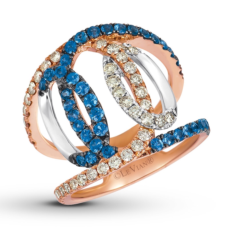 Le Vian Sapphire Ring 3/4 ct tw Diamonds 14K Two-Tone Gold